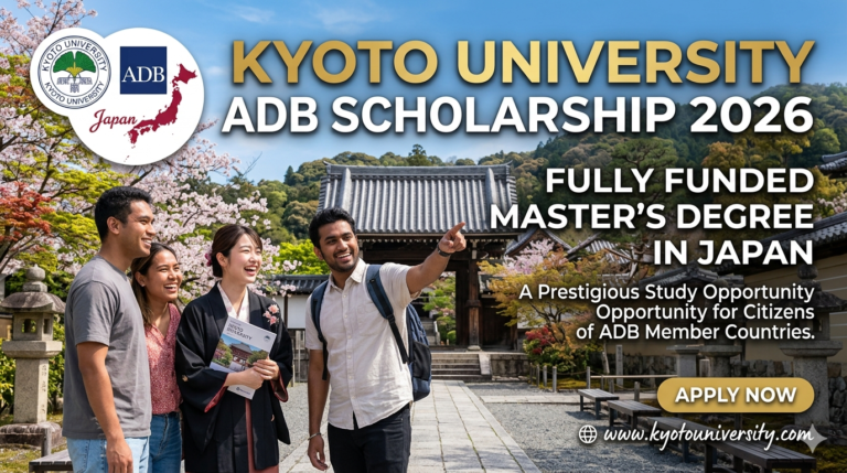 Kyoto University ADB Scholarship 2026 in Japan (Fully Funded) – Apply for a Prestigious Master’s Degree
