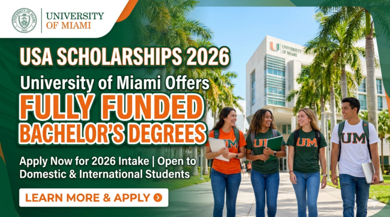 USA Scholarships 2026: University of Miami Offers Fully Funded Bachelor’s Degrees