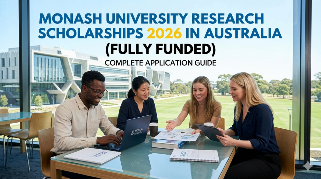 Monash University Research Scholarships 2026 in Australia (Fully Funded) – Complete Application Guide