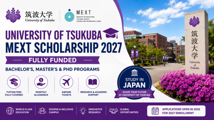 University of Tsukuba MEXT Scholarship 2027: Fully Funded Bachelor's, Master's & PhD Programs