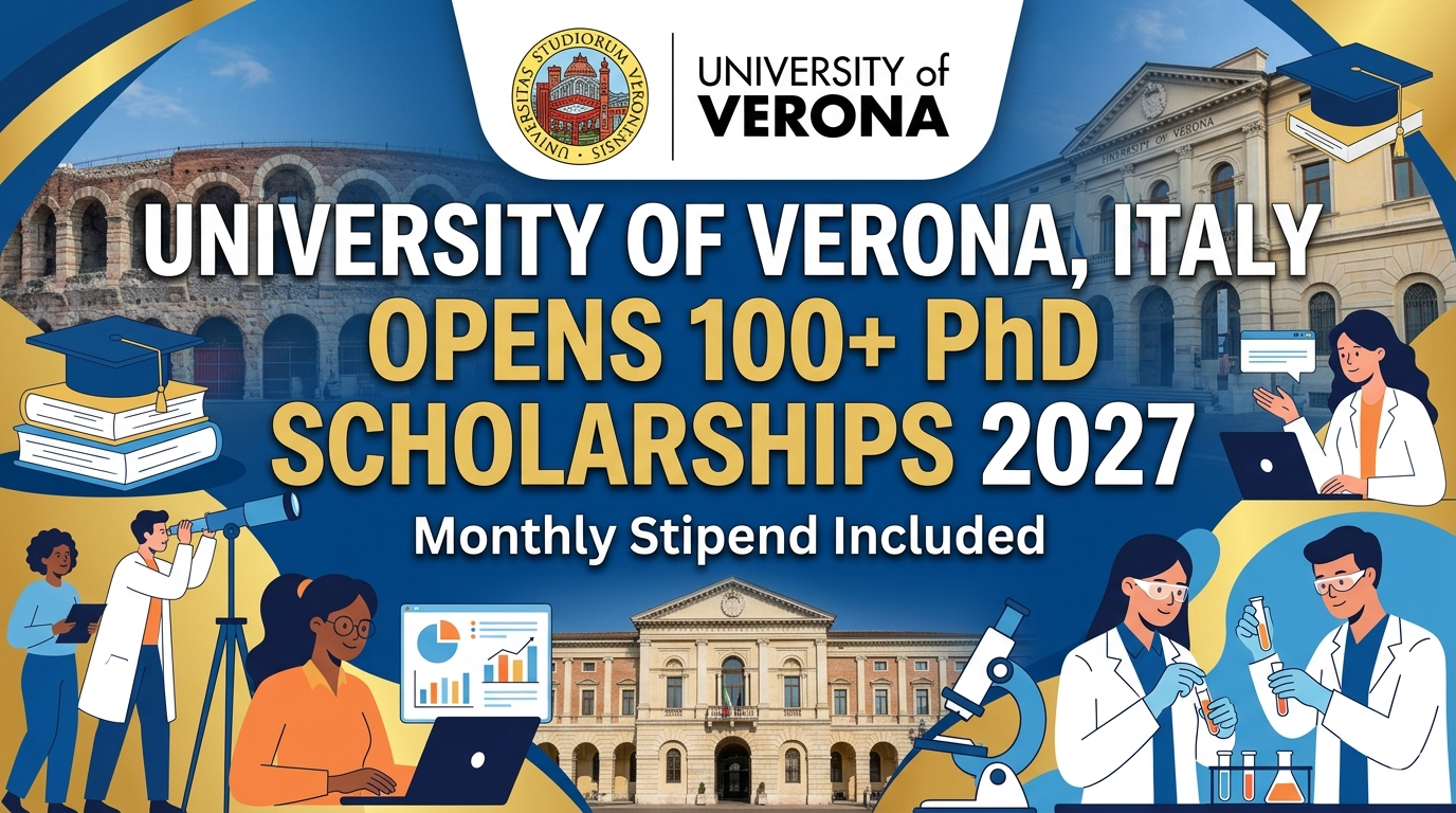 University of Verona Italy Opens 100+ PhD Scholarships 2027 – Monthly Stipend Included