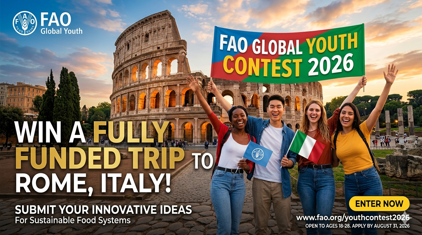 FAO Global Youth Contest 2026 in Italy: Win a Fully Funded Trip to Rome