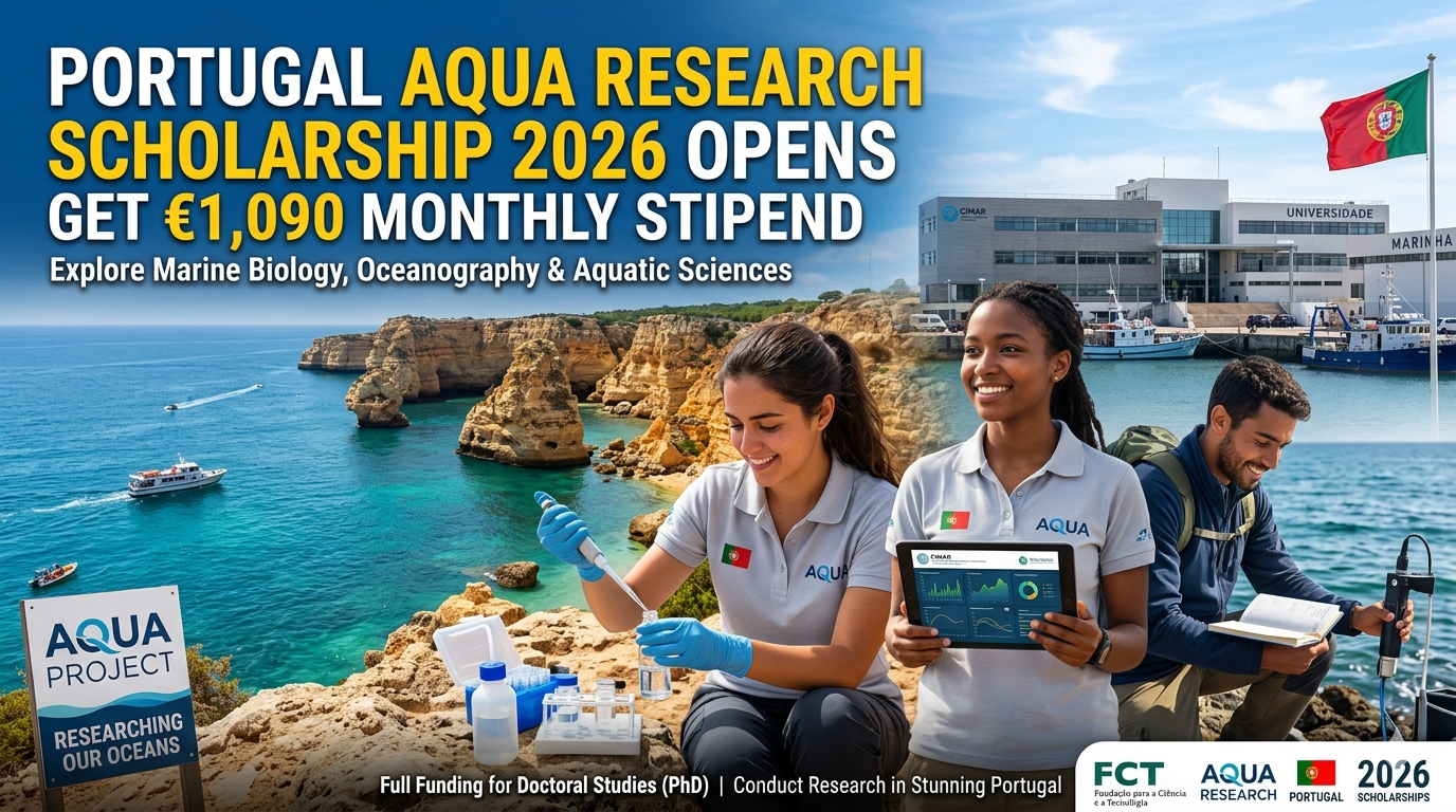 Portugal AQUA Research Scholarship 2026 Opens: Get €1,090 Monthly Stipend Portugal AQUA Research Scholarship 2026 Opens: Get €1,090 Monthly Stipend