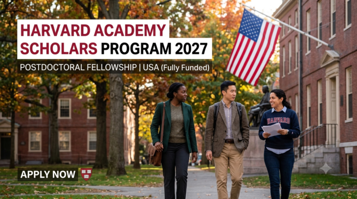 Harvard Academy Scholars Program 2027 in USA (Fully Funded) | Apply for Harvard Postdoctoral Fellowship