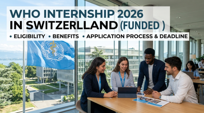 WHO Internship 2026 in Switzerland (Fully Funded): Apply for Global Health Opportunity at WHO Geneva